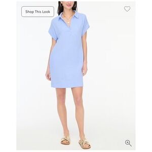 J. Crew Blue Gauze popover Dress S NWT